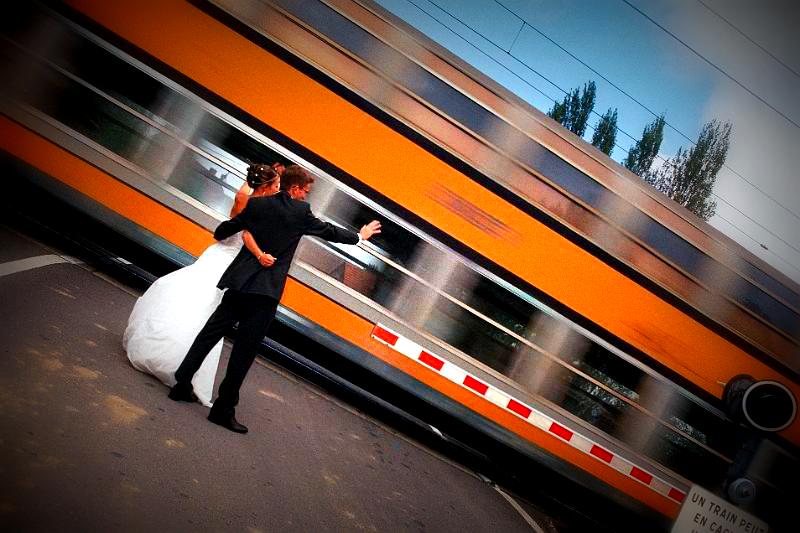 photo mariage train