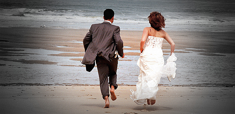 photo de mariage à la mer